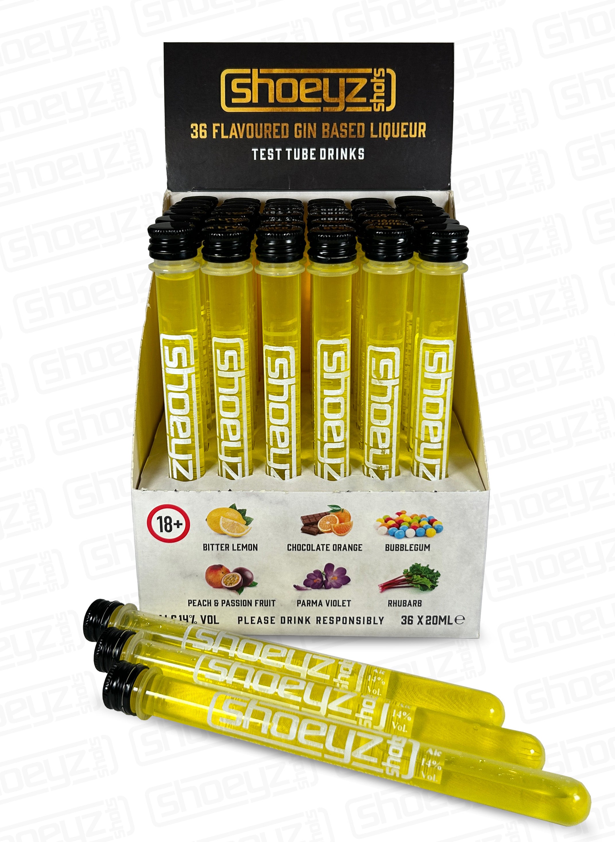 Gin Based Bitter Lemon Flavour 36 Box – Shoeyz Shots